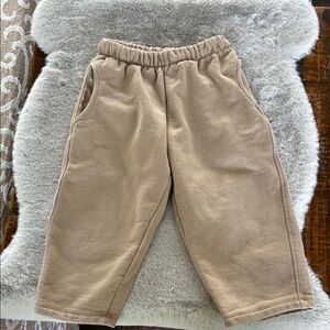 Zara Kids Beige Wide-leg Fleece Pants